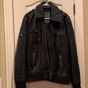 Affliction Leather Jacket Coat